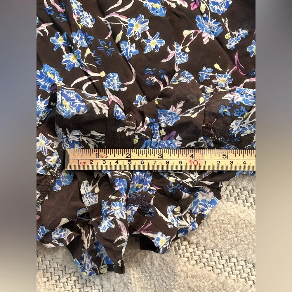 Free People Pretty Baby Floral Ruffle Hem Romper Boho - L